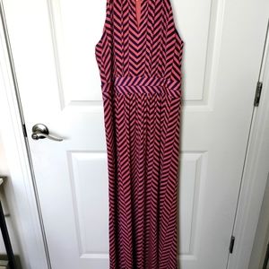 Women's Ann Taylor Loft Chevron Maxi Dress Sz M